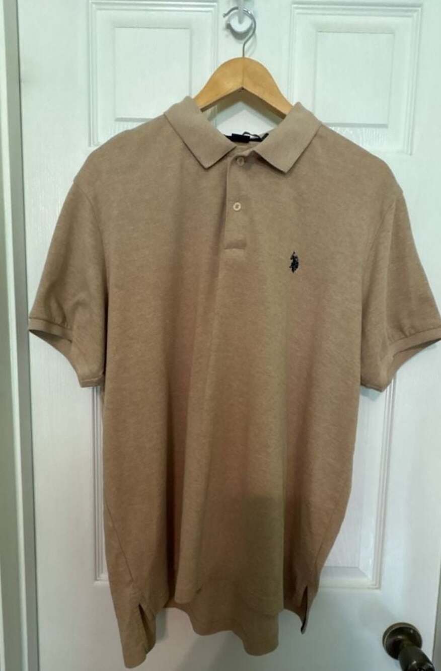EUC U.S. Polo Assn. Luxury Feel Solid Tan Polo Shirt Men's XL
